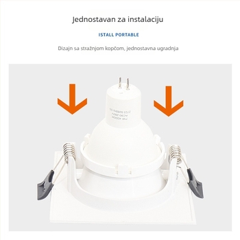 GU10 kućište reflektora s prstenastim držačem za ugradbeni strop MR16 mrežasto svjetlo s dvostrukom glavom, pravokutno osvjetljenje