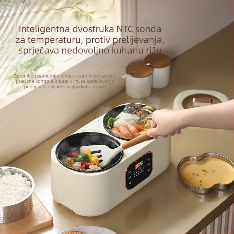 Dvokomorni lonac za hot pot i kuhanje riže s dodirnim zaslonom — sve-u-jednom za kuhanje riže, juhe i parenje
