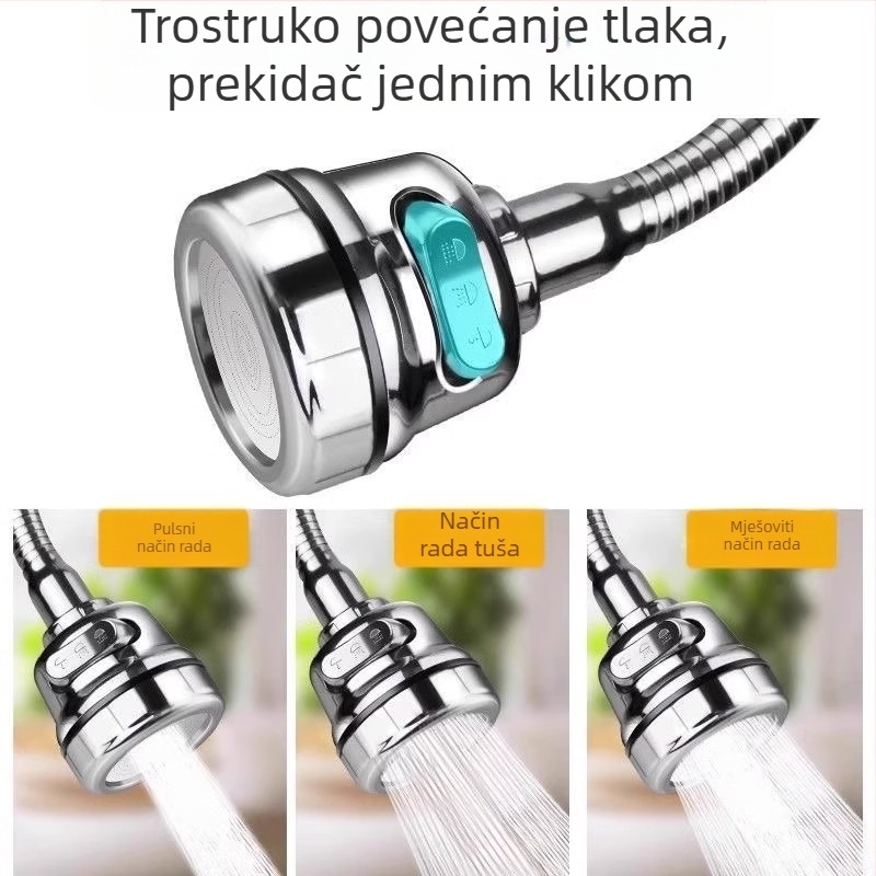 Produžni nastavak za kuhinjsku slavinu s zaštitom od prskanja, filtrom vode i štednjom vode