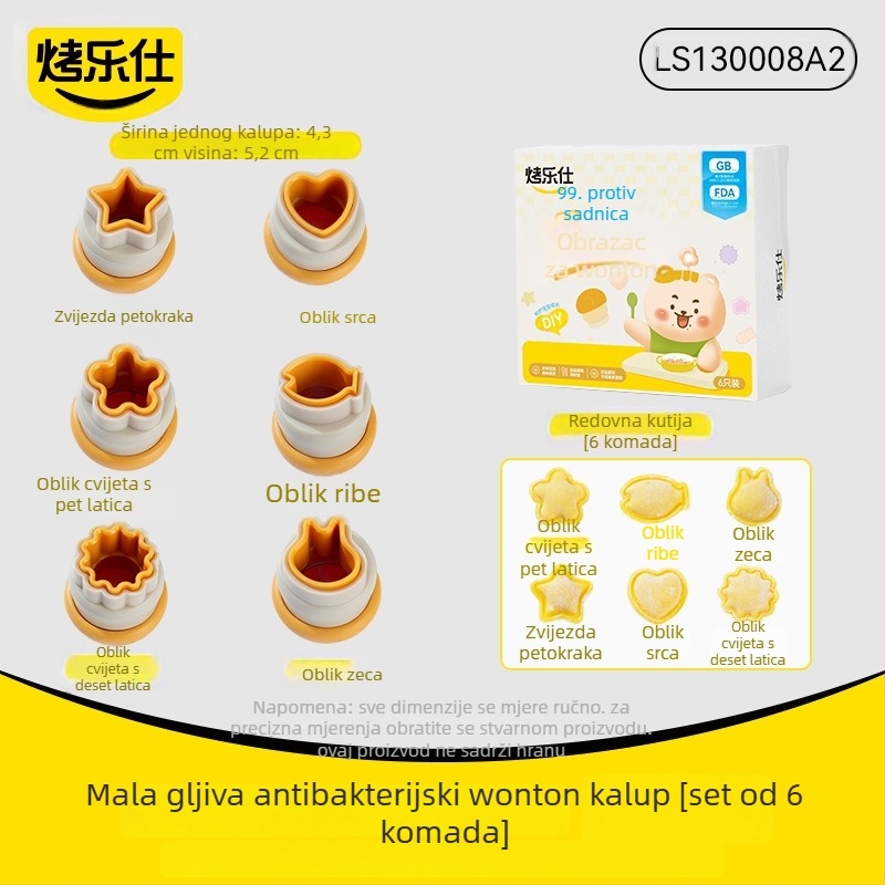 DIY kalup za dječju hranu s motivom leptira za tijesto, pogodan za wontone i knedle