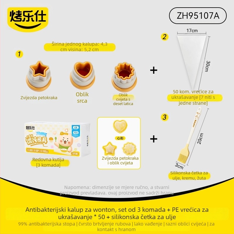DIY kalup za dječju hranu s motivom leptira za tijesto, pogodan za wontone i knedle
