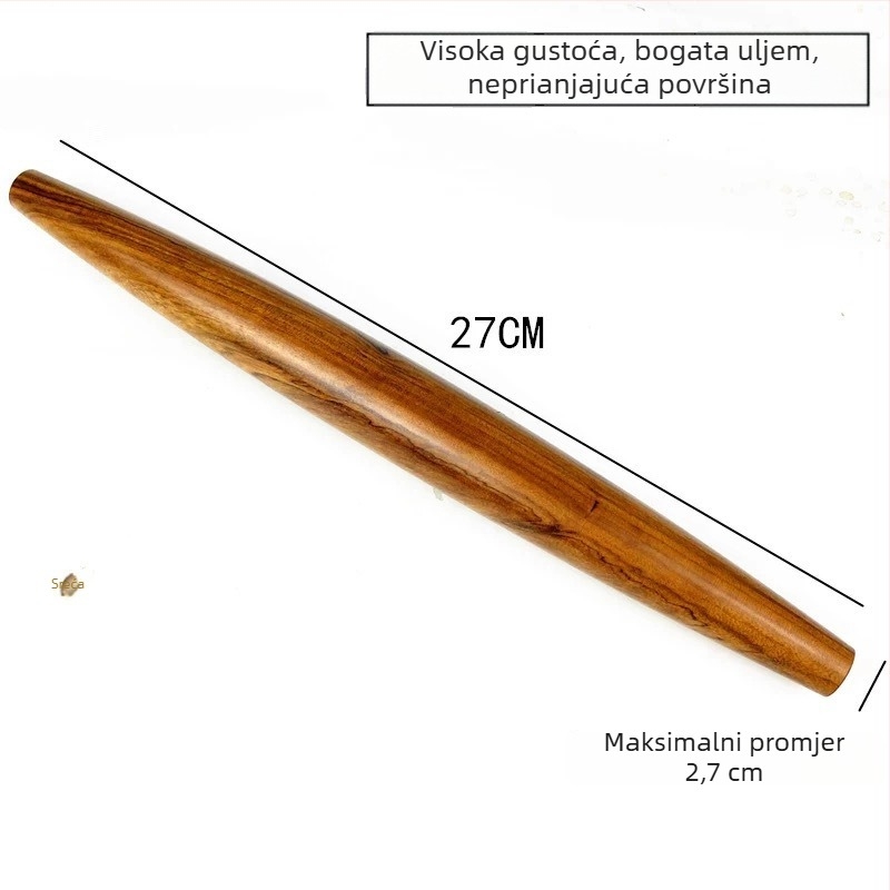 Drveni valjak za tijesto za knedle i rezance, kućne veličine, prehrambena kvaliteta