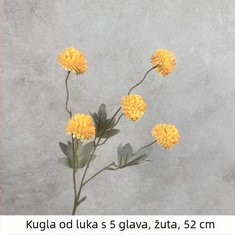 Jesenska paleta boja, petokraka lukovska kugla, umjetni satenski cvijet – krizantema i maslačak, dekor za dom i dnevni boravak
