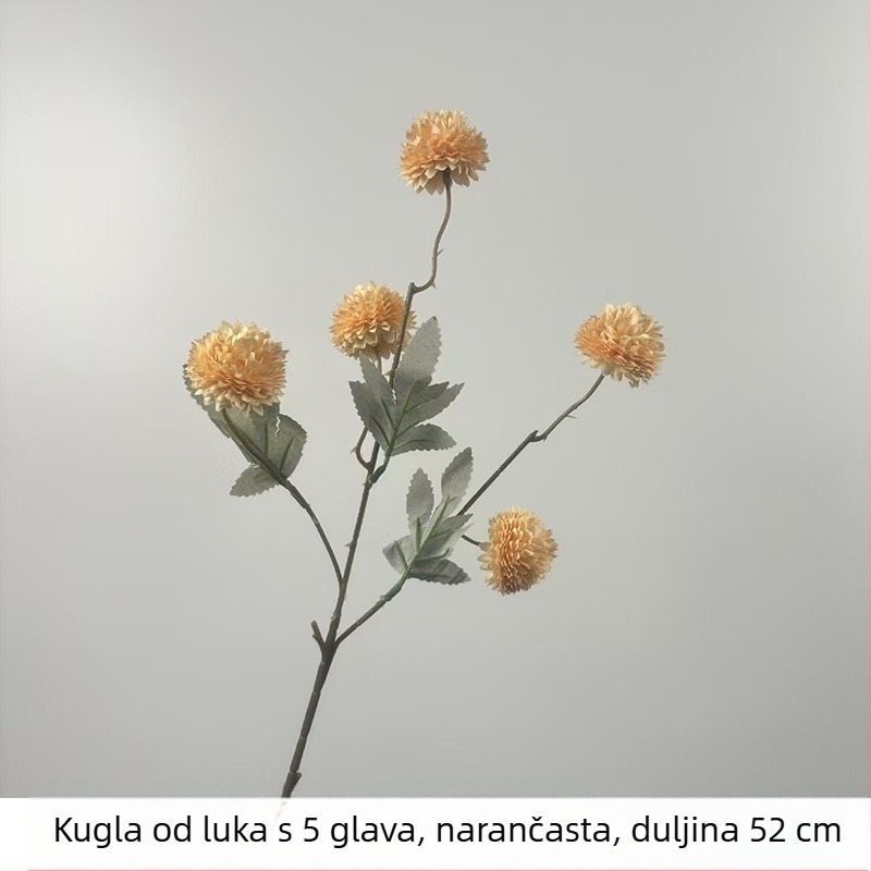 Jesenska paleta boja, petokraka lukovska kugla, umjetni satenski cvijet – krizantema i maslačak, dekor za dom i dnevni boravak