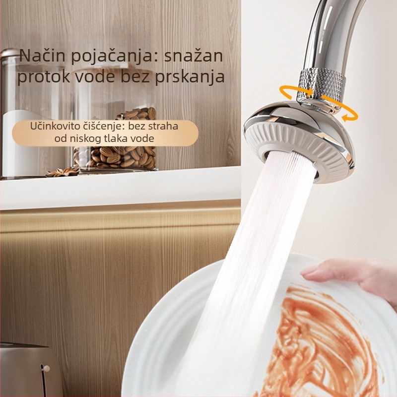 Kuhinjski aerator za slavinu, produžni nastavak protiv prskanja, jači protok vode s gustim rotirajućim tokom