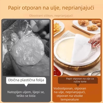 Neprijanjajući papir za pečenje, papir za slojevito pečenje, zamrzivački papir, podloga za tijesto, film za odvajanje kolača