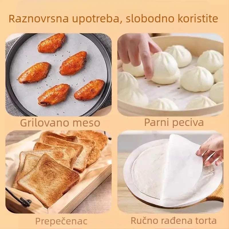 Neprijanjajući papir za pečenje, papir za slojevito pečenje, zamrzivački papir, podloga za tijesto, film za odvajanje kolača
