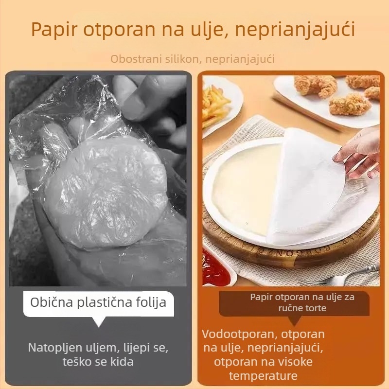 Neprijanjajući papir za pečenje, papir za slojevito pečenje, zamrzivački papir, podloga za tijesto, film za odvajanje kolača