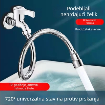Proširena cijev slavine s fleksibilnim izljeviem, aerator protiv prskanja, nehrđajući čelik, elektroplirani završetak, okretno pričvršćivanje — Yao jiajie