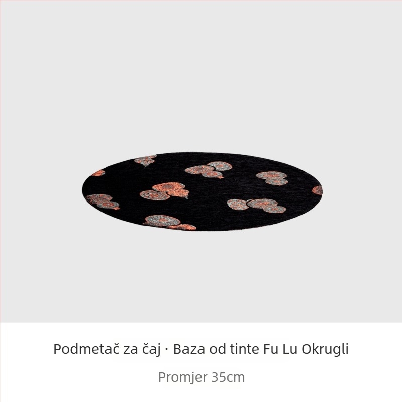 Podmetač za stol za čaj u kineskom zen stilu s luksuznim brokatnim dizajnom, originalna izrada