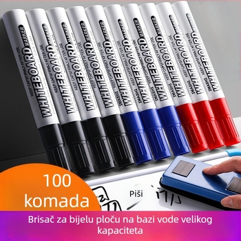 Marker za bijelu ploču na bazi vode, siguran za djecu, crvena, plava i crna, marker velike glave za pisanje i lako brisanje