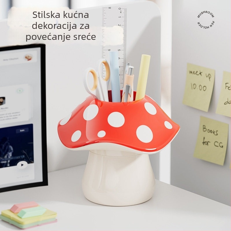 Slatka posuda za olovke u obliku gljive i organizer za četkice za šminku, stolna dekoracija