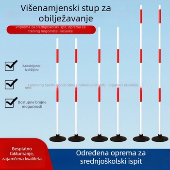 Trening kolci za košarku i nogomet s gumenom bazom, crveno-bijeli stupovi