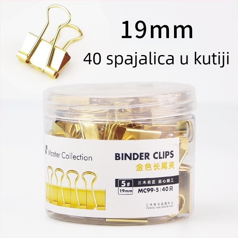 Veliki zlatni klip od nehrđajućeg čelika za ured – MC99-3/4/5 Three Woods
