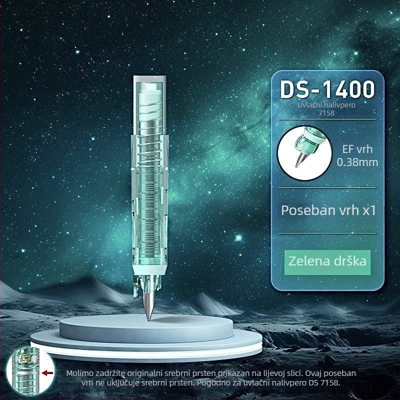 DS-1400 Retraktivan pisaći pero Time Capsule s iridijskim vrhom i zamjenskim gripom za EF vrh