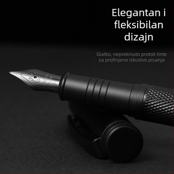 Black Forest kaligrafsko pero s tvrdim vrhom za muškarce, zakrivljeni vrh, uredsko pisanje za odrasle, titan-crni vrh, elegantan dizajn