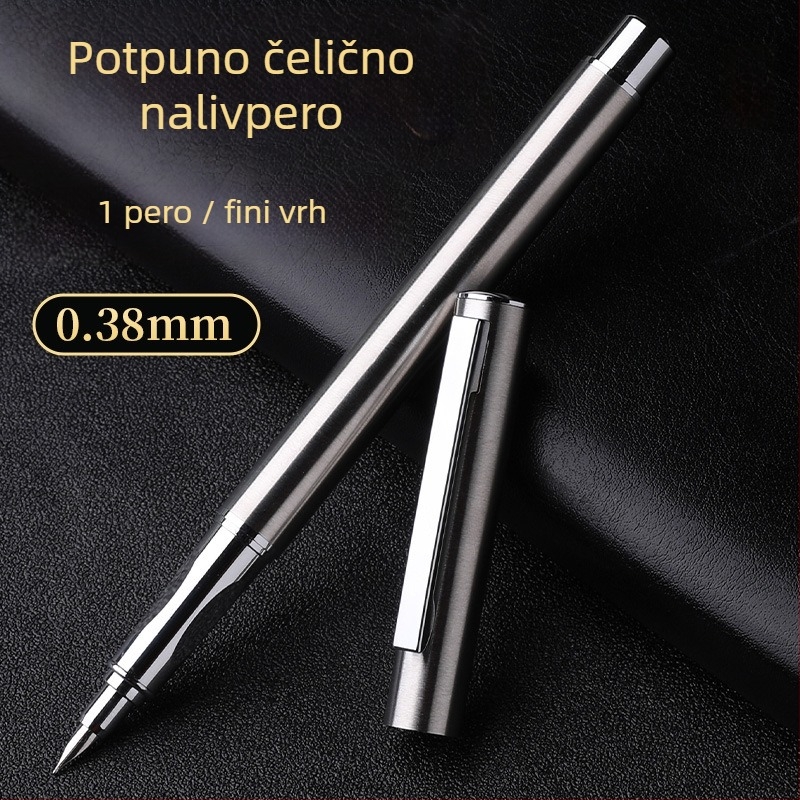 Ocelno pero s cijelim metalnim tijelom za kaligrafiju, skice i potpis