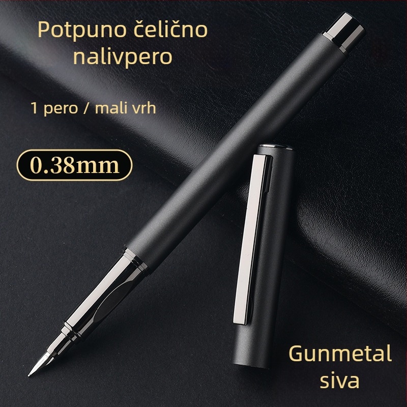 Ocelno pero s cijelim metalnim tijelom za kaligrafiju, skice i potpis