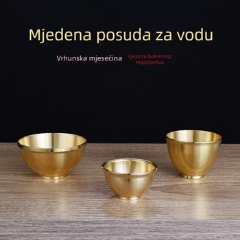 Bakrena šalica za čaj s motivom Guan Gong, bakrena čaša za vino, mosazni Bog bogatstva, mala bakrena šalica za obožavanje