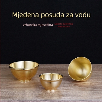 Bakrena šalica za čaj s motivom Guan Gong, bakrena čaša za vino, mosazni Bog bogatstva, mala bakrena šalica za obožavanje