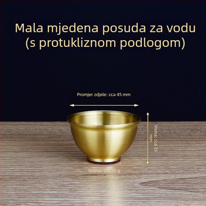 Bakrena šalica za čaj s motivom Guan Gong, bakrena čaša za vino, mosazni Bog bogatstva, mala bakrena šalica za obožavanje
