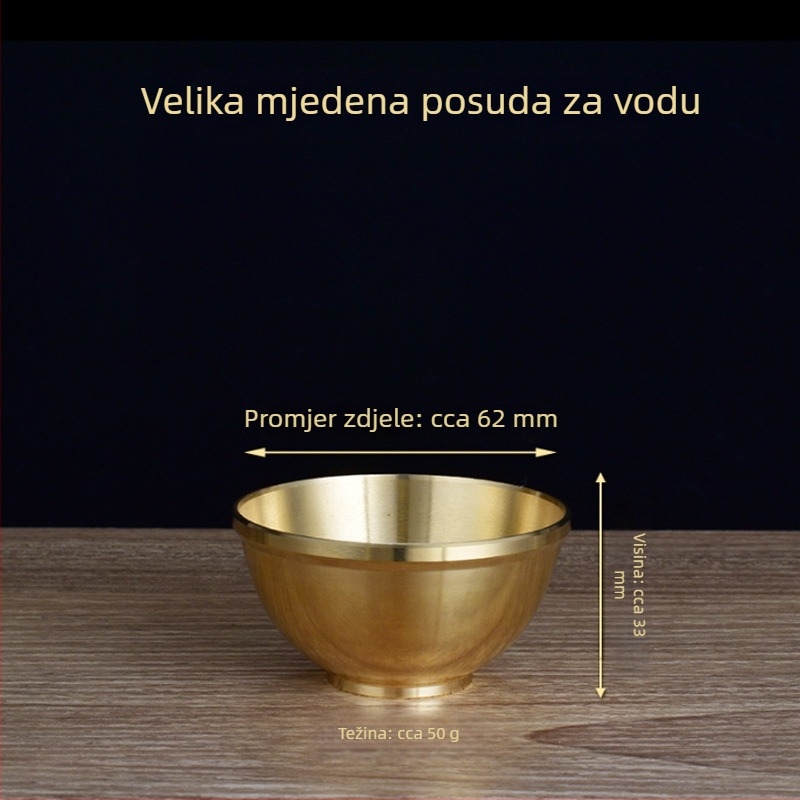 Bakrena šalica za čaj s motivom Guan Gong, bakrena čaša za vino, mosazni Bog bogatstva, mala bakrena šalica za obožavanje