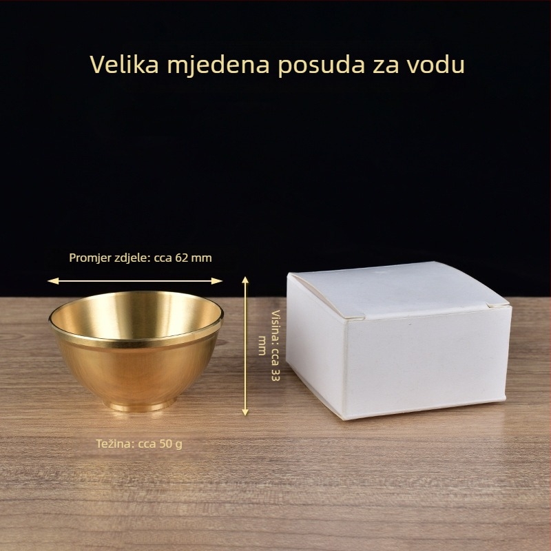 Bakrena šalica za čaj s motivom Guan Gong, bakrena čaša za vino, mosazni Bog bogatstva, mala bakrena šalica za obožavanje