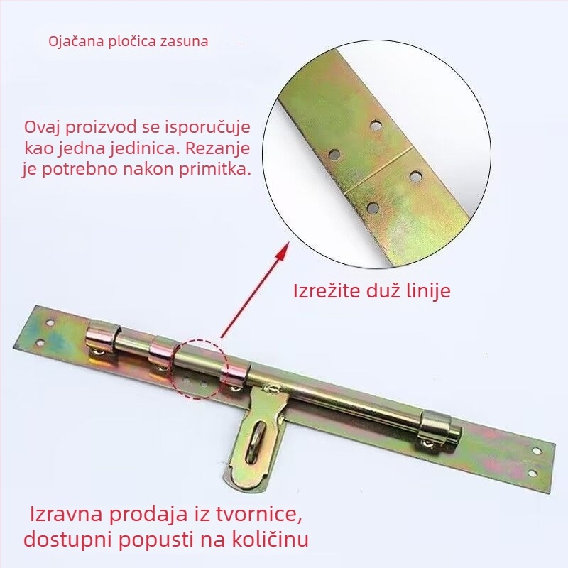 Kovana željezna zasuna za vrata sa zavarenim pinom, starinski stil, lijevo i desno otvaranje