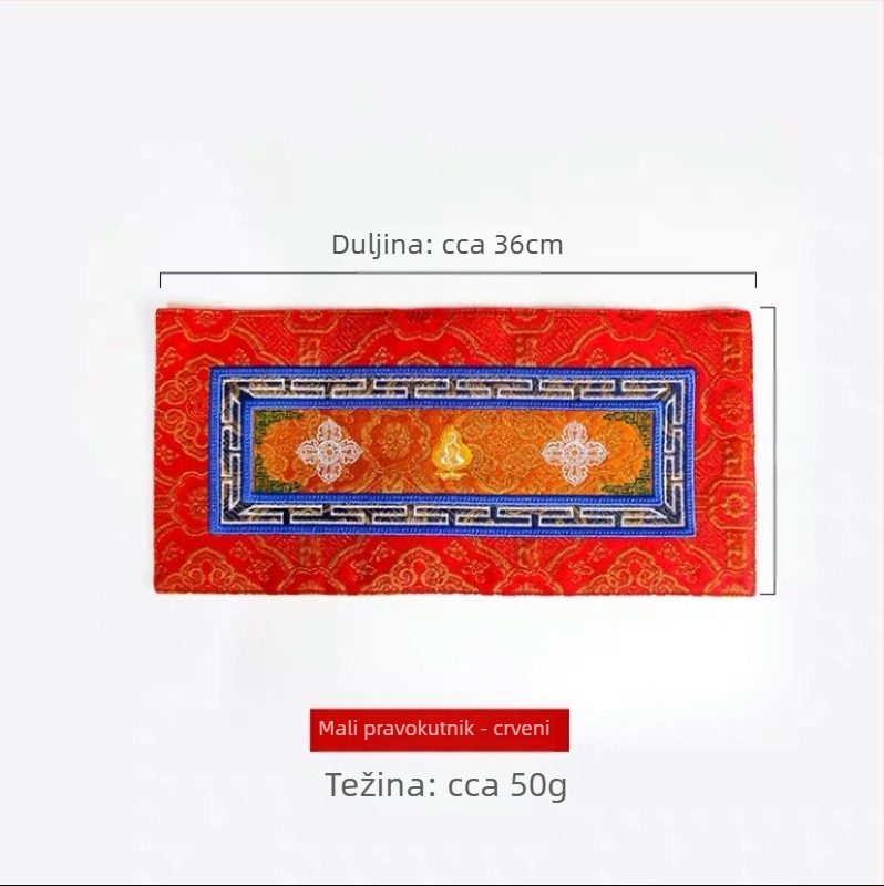 Tibetanskog stila premijena podloga za ritualne instrumente sa križnim Vajra pestlom, podlogom za čašu vode, podlogom za miša, Vajra zvon podlogom; debeli platna, tri boje