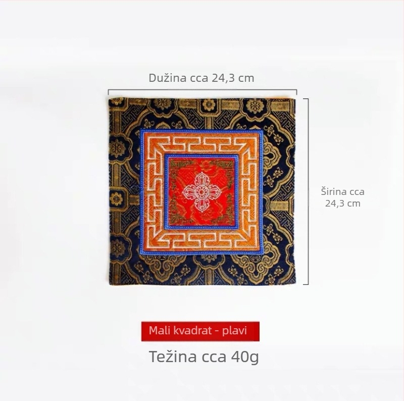 Tibetanskog stila premijena podloga za ritualne instrumente sa križnim Vajra pestlom, podlogom za čašu vode, podlogom za miša, Vajra zvon podlogom; debeli platna, tri boje