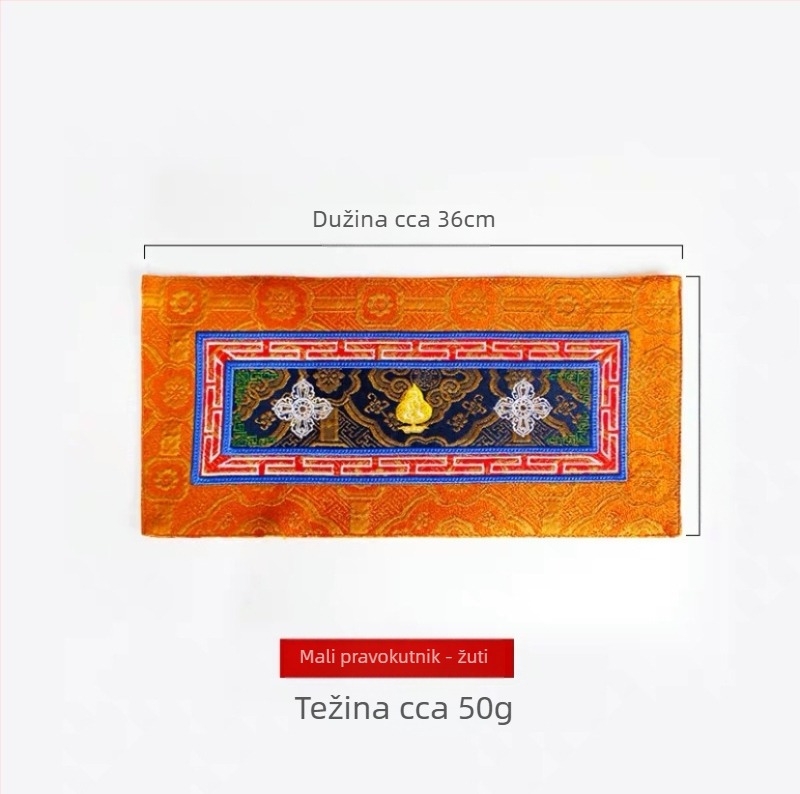 Tibetanskog stila premijena podloga za ritualne instrumente sa križnim Vajra pestlom, podlogom za čašu vode, podlogom za miša, Vajra zvon podlogom; debeli platna, tri boje