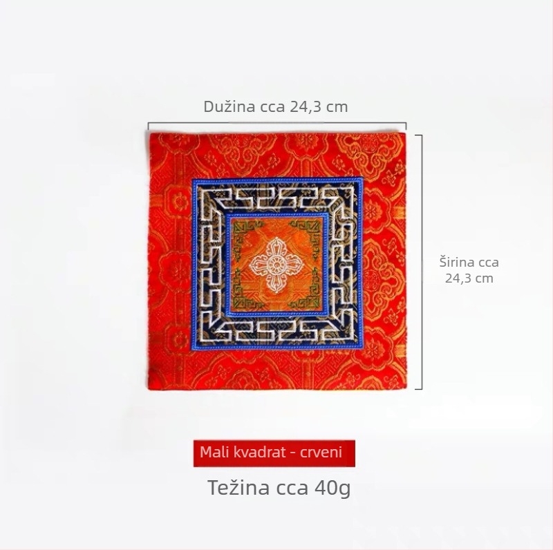Tibetanskog stila premijena podloga za ritualne instrumente sa križnim Vajra pestlom, podlogom za čašu vode, podlogom za miša, Vajra zvon podlogom; debeli platna, tri boje