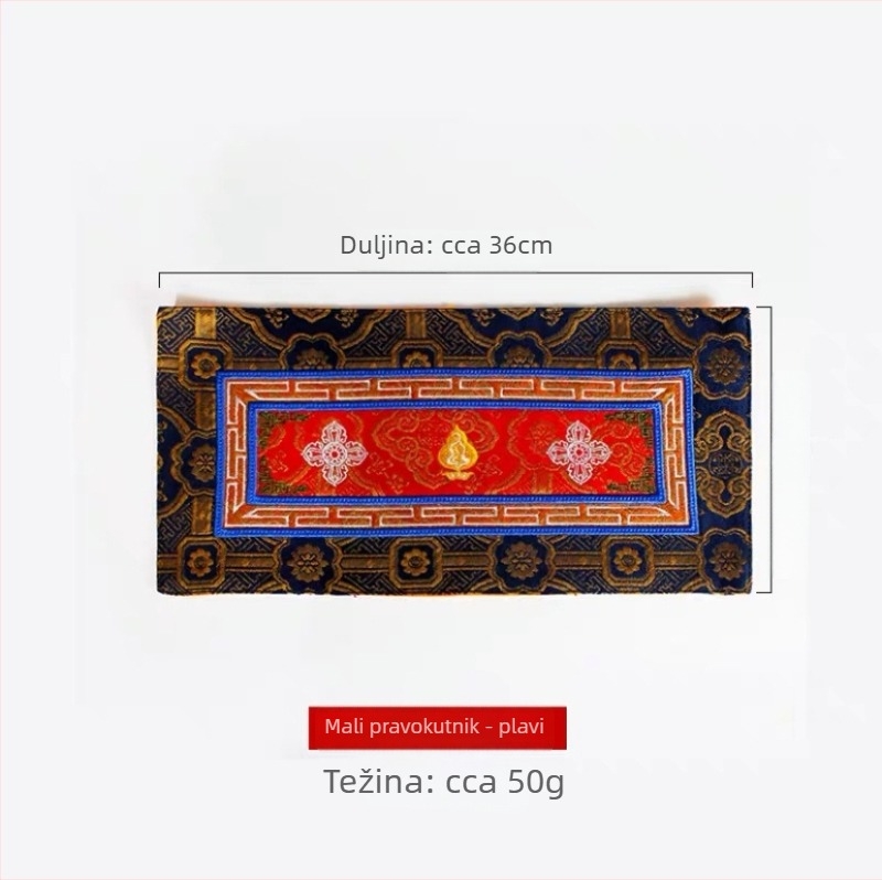 Tibetanskog stila premijena podloga za ritualne instrumente sa križnim Vajra pestlom, podlogom za čašu vode, podlogom za miša, Vajra zvon podlogom; debeli platna, tri boje