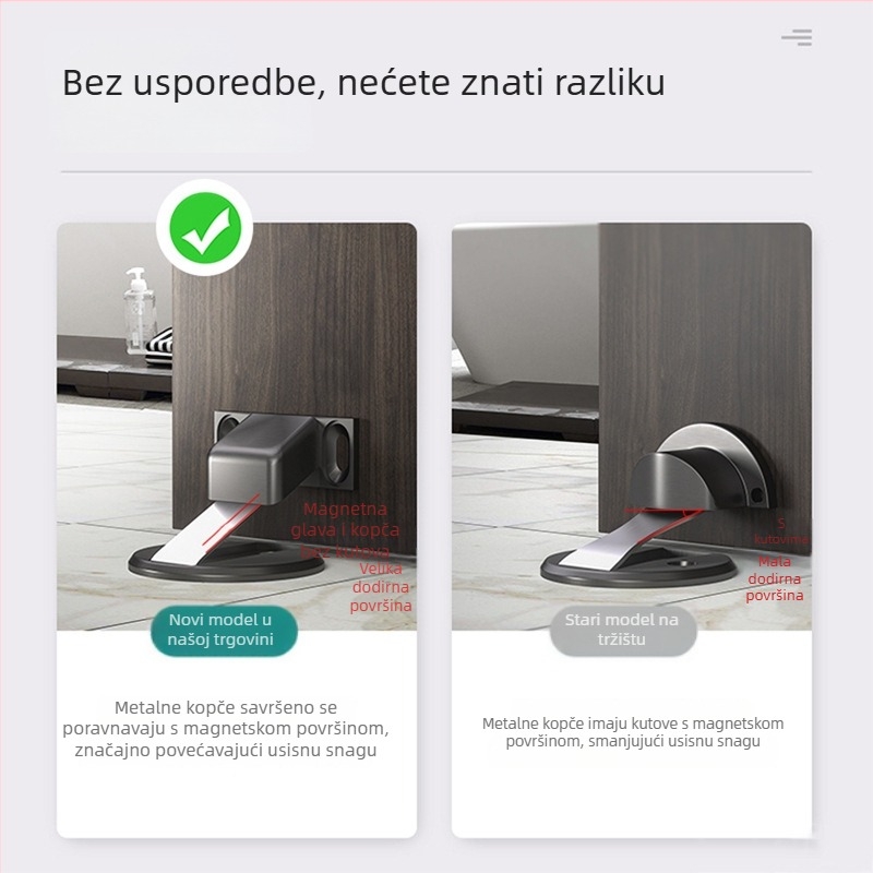 Podni stopper za vrata, nevidljiv dizajn, zaštita od udara, za hotele i dom, kupaonica