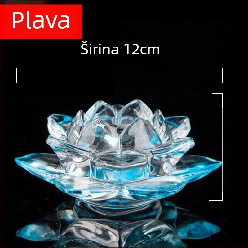 Kristalni stakleni držač svijeća s bazom lotosa za Budine lampe