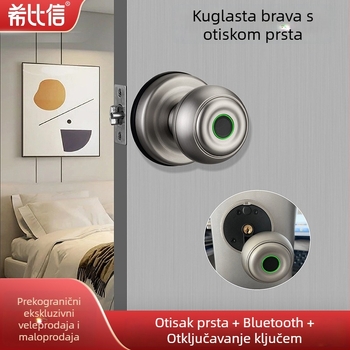 Nova sferna pametna brava s otiskom prsta i Bluetooth za drvena vrata, grafiti dizajn, pogodna za kuće, hotele i urede