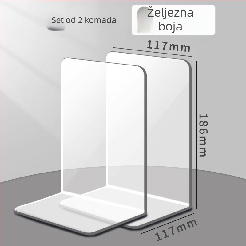 Prozirni L-oblik držač knjiga za stol
