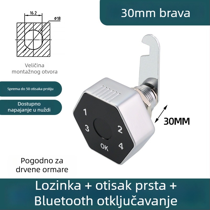 Bluetooth brava, brava poštanskog sandučića, pametna brava s otiskom prsta za ladicu, brava za vrata arhivske ormariće, namještaj brava, brava s lozinkom