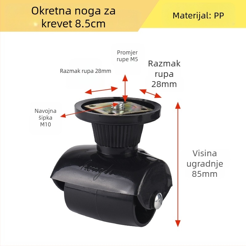 Set plastičnih nogu za namještaj: noge za kauč i krevet, rogaste noge, univerzalne noge, kotačići za namještaj