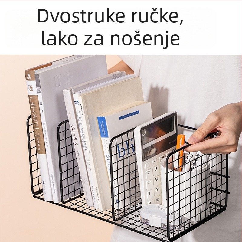 Deli Tb100 Metalni mrežasti držač knjiga s tri odjeljka za klasifikaciju, za knjižnicu, željezna podrška za knjige