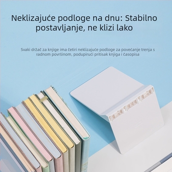 Deli sklopivistalak za knjige – plastika, set od 2 komada, bijela/plava