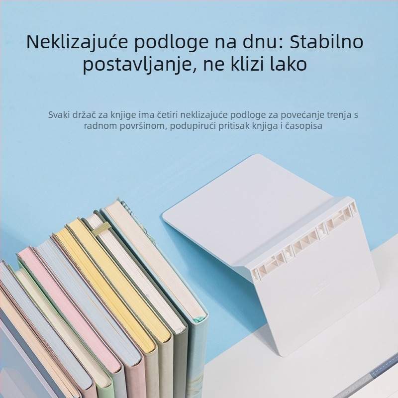 Deli sklopivistalak za knjige – plastika, set od 2 komada, bijela/plava