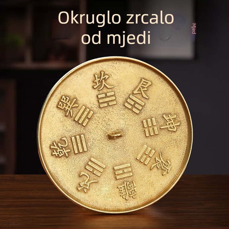 Polirano mesingano Bagua ogledalo i brončano ogledalo sa dvanaest znakova zodijaka, motiv šljivinog cvijeta, svadbeno ogledalo za struk