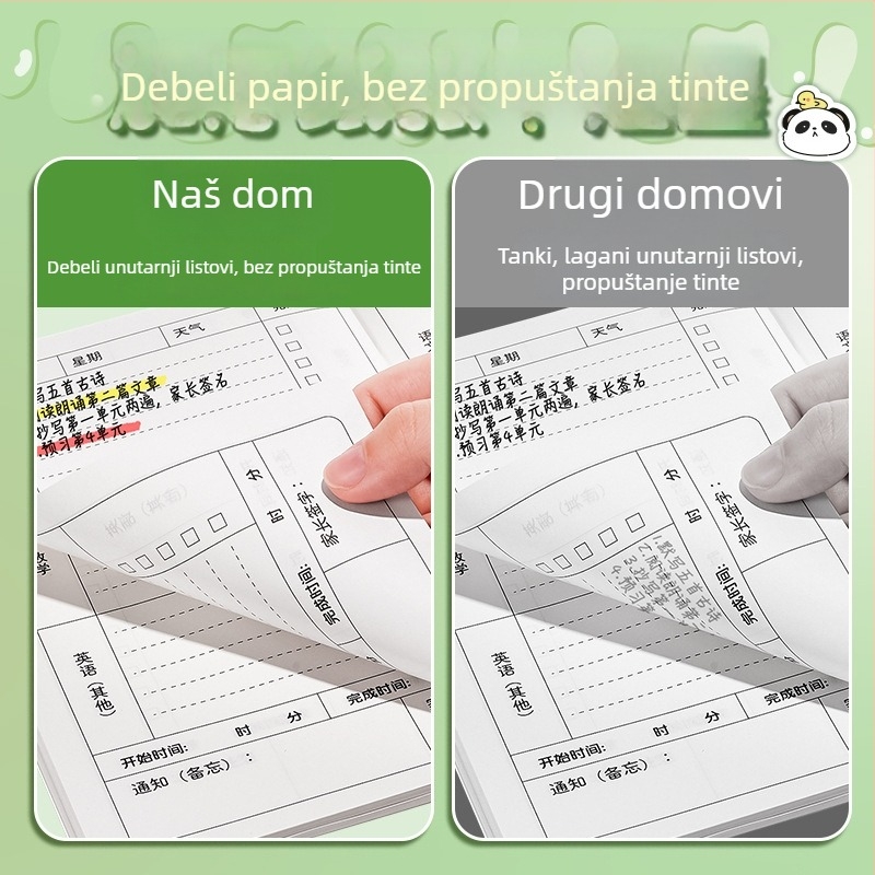 Slatka prenosiva bilježnica za domaću zadaću za prvašiće