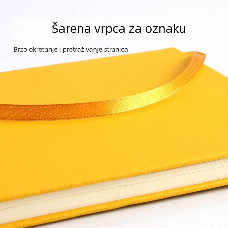 Notes s kaišem od umjetne kože i mogućnošću loga, mekano kožno kućište, deblji za učenje, jednostavne bilješke studentima