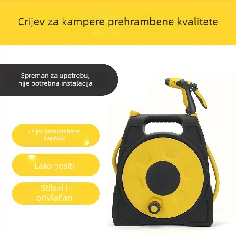 Set visokotlačnog pištolja za pranje automobila s crijevom, držačem za crijevo, pumpom za ispiranje, čišćenje podova i zalijevanje biljaka — kućni alati