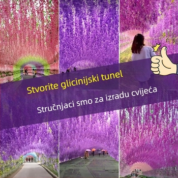 Umjetna glicinija – ljubičaste viseće dekoracije od plastike, unutarnja svadbena dekoracija