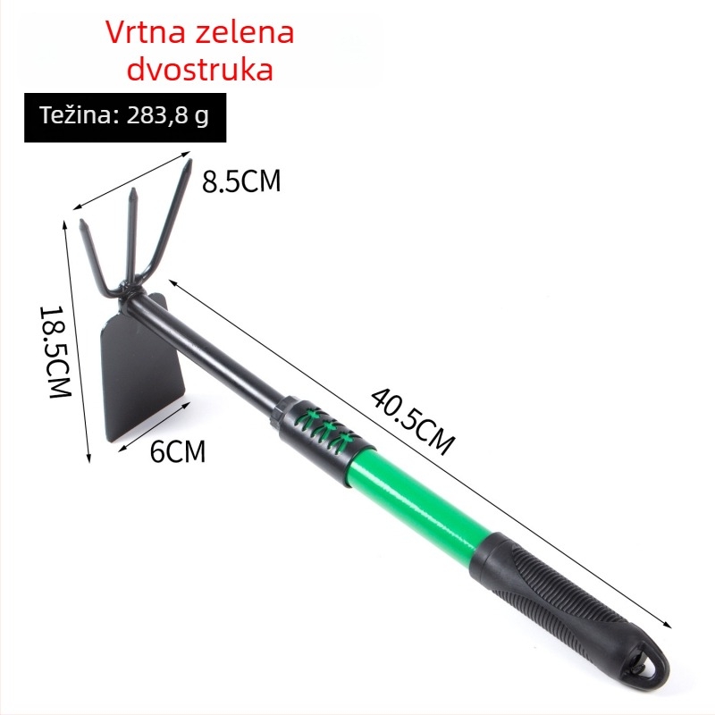 Zeleni set vrtnih alata s plastičnim protivkliznim ručkama – 3-dijelni set za kućno vrtlarenje, sadnju na balkonu, prokopavanje tla i plijevljenje