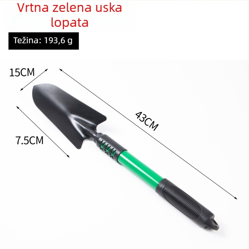 Zeleni set vrtnih alata s plastičnim protivkliznim ručkama – 3-dijelni set za kućno vrtlarenje, sadnju na balkonu, prokopavanje tla i plijevljenje