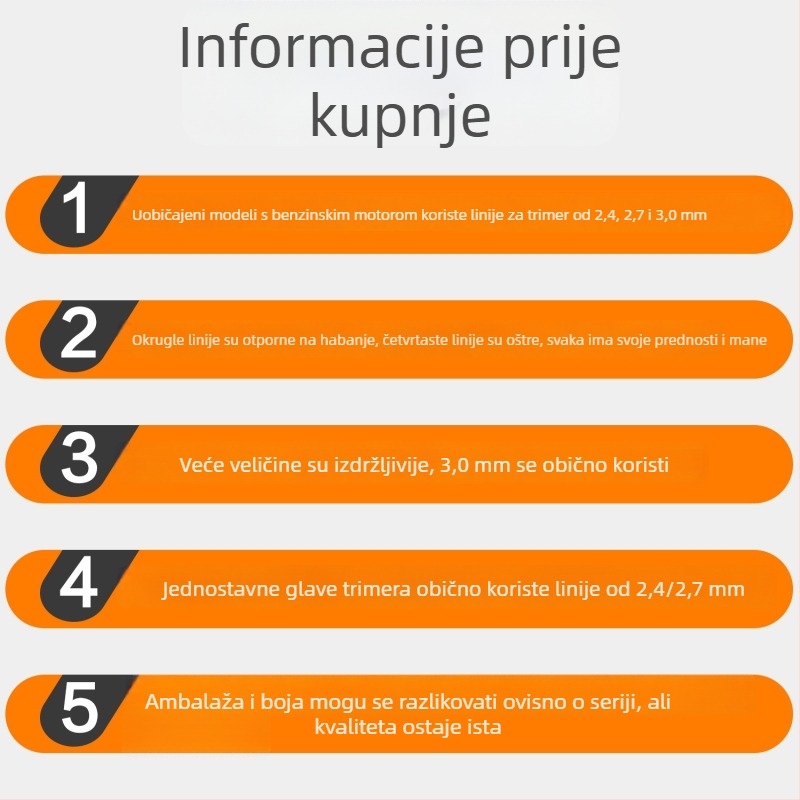 Otporna linija za kosilicu — univerzalni dodaci za vrt, zavojna zubna linija za košenje i špaga za košenje